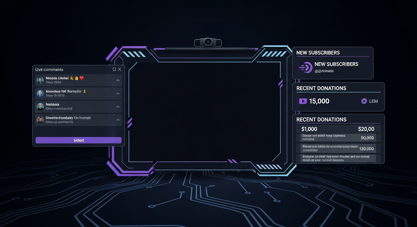 Exemples d'overlays OBS créés avec des plugins et des sources navigateur animées